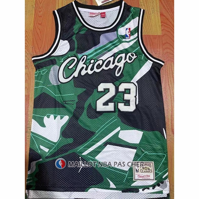 Maillot Chicago Bulls Michael Jordan NO 23 Mitchell & Ness Vert